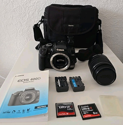 Canon 400 D Digitalkamera mit Obektiv Canon EFS 18-55 mm +2 Batterien +2 San...