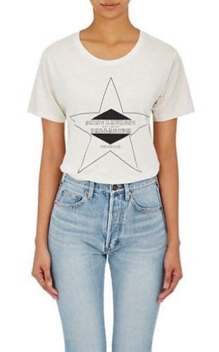 T shirt Saint Laurent PALLADIUM STAR stampata colore bianco TAGLIA XS AUTENTICA
