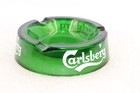 1960's Advertising Carlsberg Beer Ashtray, Emerald Green Glass Round, Retro — photo 7