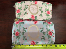 Lot of 2 Eestee Lauder Rose In Great Taste Flower Print Makeup Bag