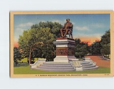 Postcard PT Barnum Monument Seaside Park Bridgeport Connecticut USA