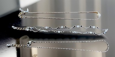 Vintage 3 Piece Avon Anklet Set Jewelry Costume Women s Accessories Silver tone
