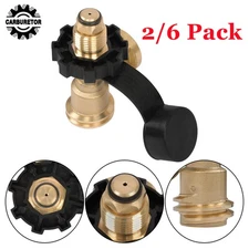 2/6 Pack Propane Tank Gauge - Bulk Propane Gas Meter Adapter POL LP Tank to QCC1