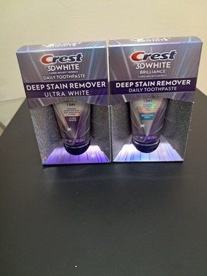 Crest 3D White Brilliance Deep Stain Remover Toothpaste Dazzling Mint 2.1 oz