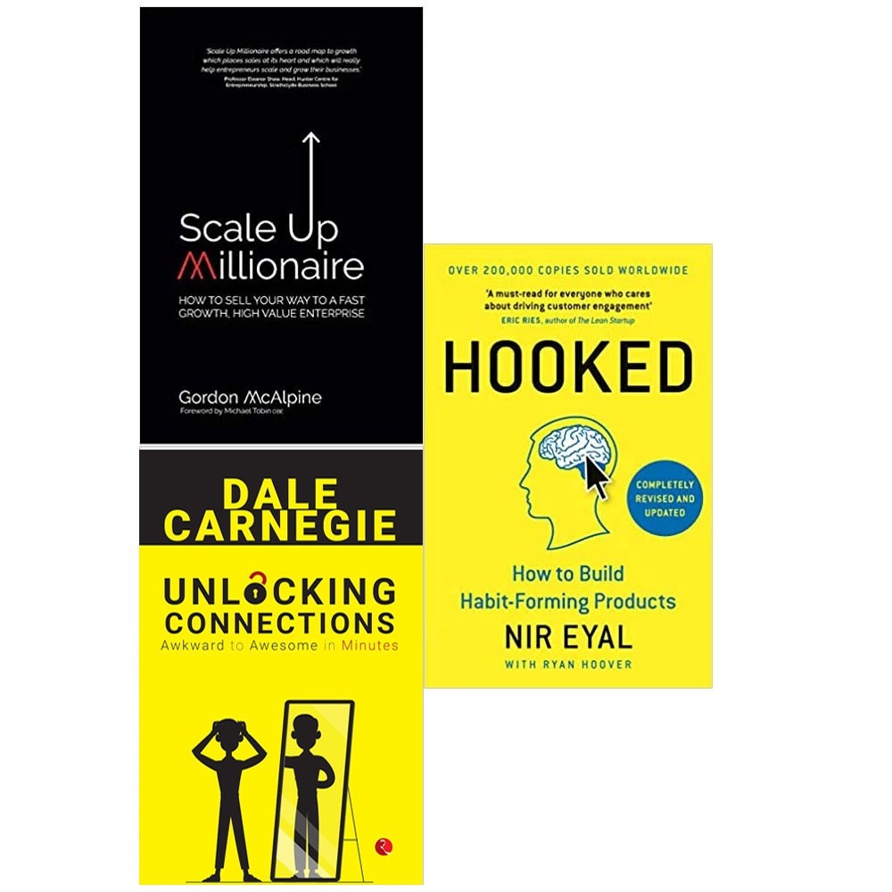 Scale Up Millionaire,Unlocking Connections,Hooked 3 Books Collection Set