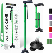 Walking Cane for Men Women, Foldable Free Standing Cane Adjustable Height, C