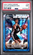 PSA 2024 TOPPS CHROME 193 VICTOR WEMBANYAMA Blue Lava REFRACTOR /75 POP/3 🦄