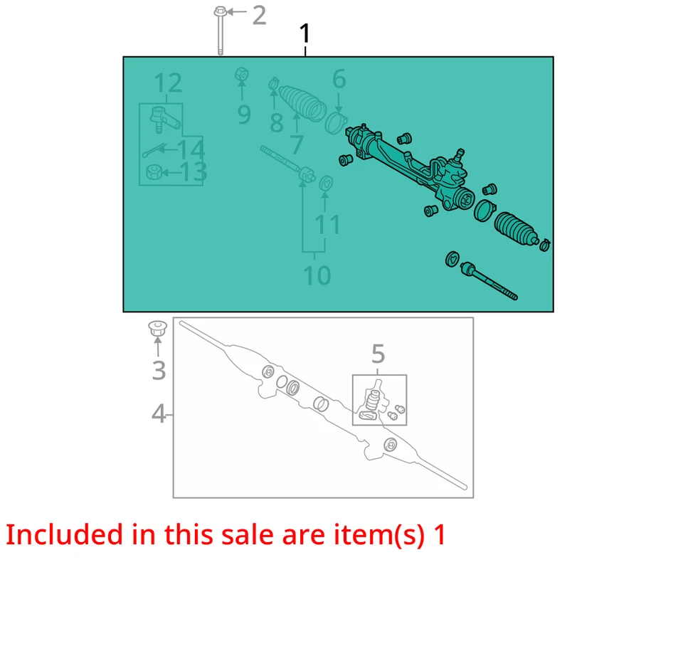 Estante y piñón de engranajes de dirección Scion TC 2008 72 k millas - LKQ336775036 Foto 4 de 4