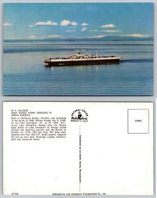 MV Valcour Lake Champlain Ferry Postcard