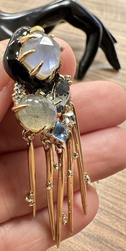 Auténticos pendientes Alexis Bittar chapados en oro Swarovski con clip colgante $595 - Imagen 1 de 10