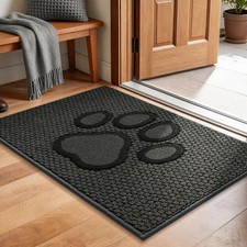 Dog Door Mat for Dirty Paws, Paw Print Indoor Entrance Rugs,20x32,Dark Grey