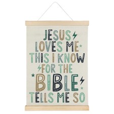 Christian Wall Art, Bible Verses Wall Decor,Jesus Loves Me Poster Hanger Fram...