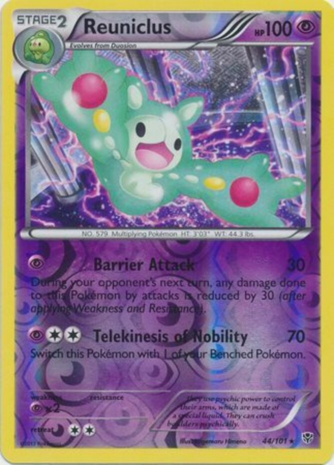 Reuniclus - 44/101 - Rare - Reverse Holo LP, English Pokemon Plasma Blast