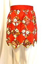 Vintage Adorable Patchwork Daisy Half Apron Handmade Rickrack Boho Cottagecore