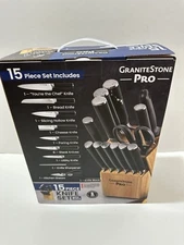 Granitestone Pro Nutriblade 14-Piece Knife Set for Kitchen with Knife Block