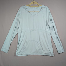 Athleta Womens 1X Hoodie Green Mint Aqua Pullover Activewear Athleisure Casual