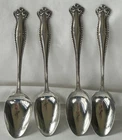 Towle Canterbury 1893 Set 4 Sterling Silver 5.5" Teaspoons Five O' Clock Spoons