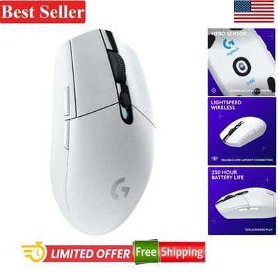 Logitech G305 Lightspeed Wireless Gaming Mouse - 12,000 DPI, Lightweight, White
