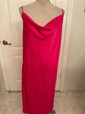 Nine West Hot Pink Spaghetti Straps midi summer dress size XXL~  NWT