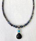 HSN Jay King Sterling Silver Sapphire and Turquoise Pendant with 18" Necklace — photo 2