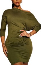 Fashion Nova Olive Green Trina Mini Dress Size Medium New with Tags