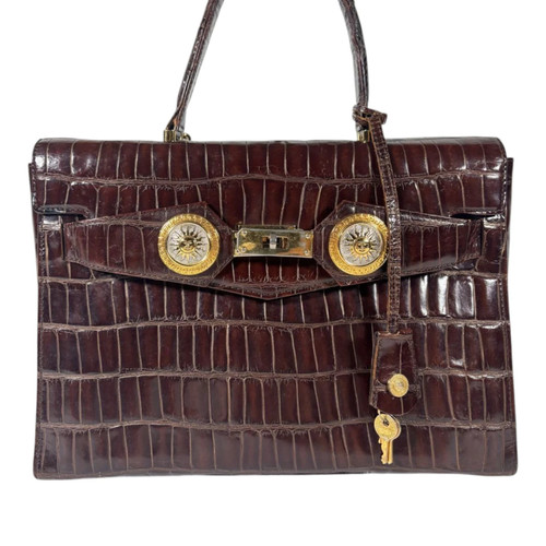 Gianni Versace Sunburst Leather Handbag Authentic Used