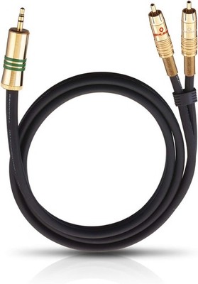 NF 1 / Jack 100 - Stereo-Audiokabel 1 x 3,5 mm Klinke auf 2 x Cinch - Flexibles