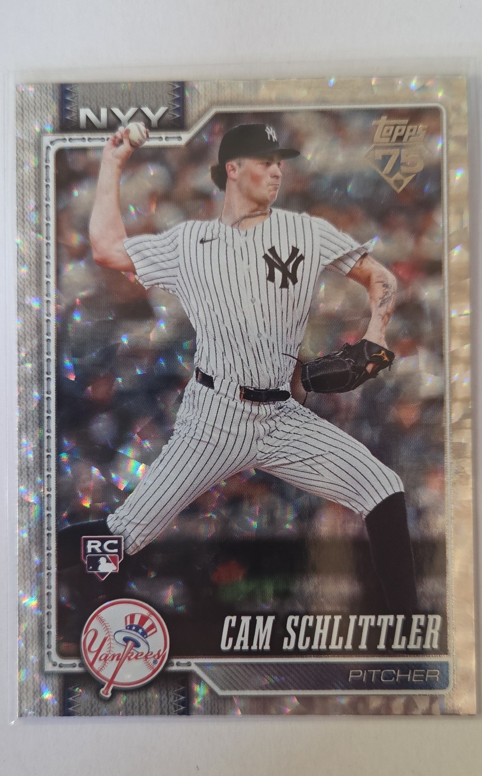 2026 Topps Series 1 - Cam Schlittler #111 Silver Crackle Foil (RC)