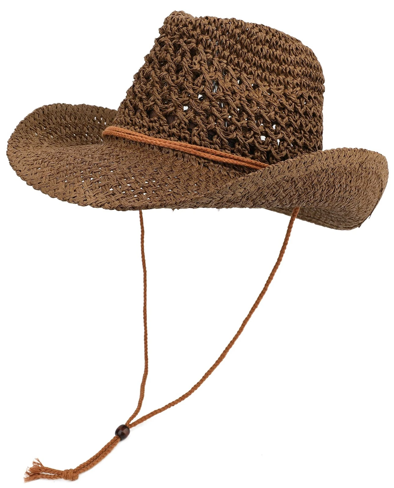 Adult Sun Straw Western Cowboy Hat (Coffee)