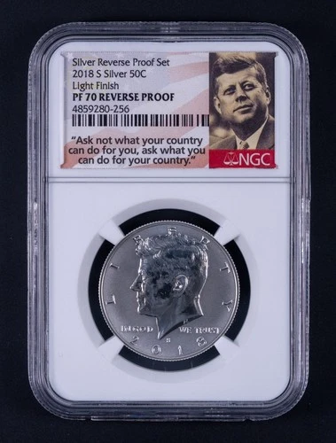 2018-S Silver Rev Proof Kennedy Half Dollar NGC PF70 Light Finish BB257