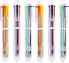 6 Pack 0.5mm 6-in-1 Multicolor Ballpoint Pen 6 Colors Retractable Ballpoint Pens