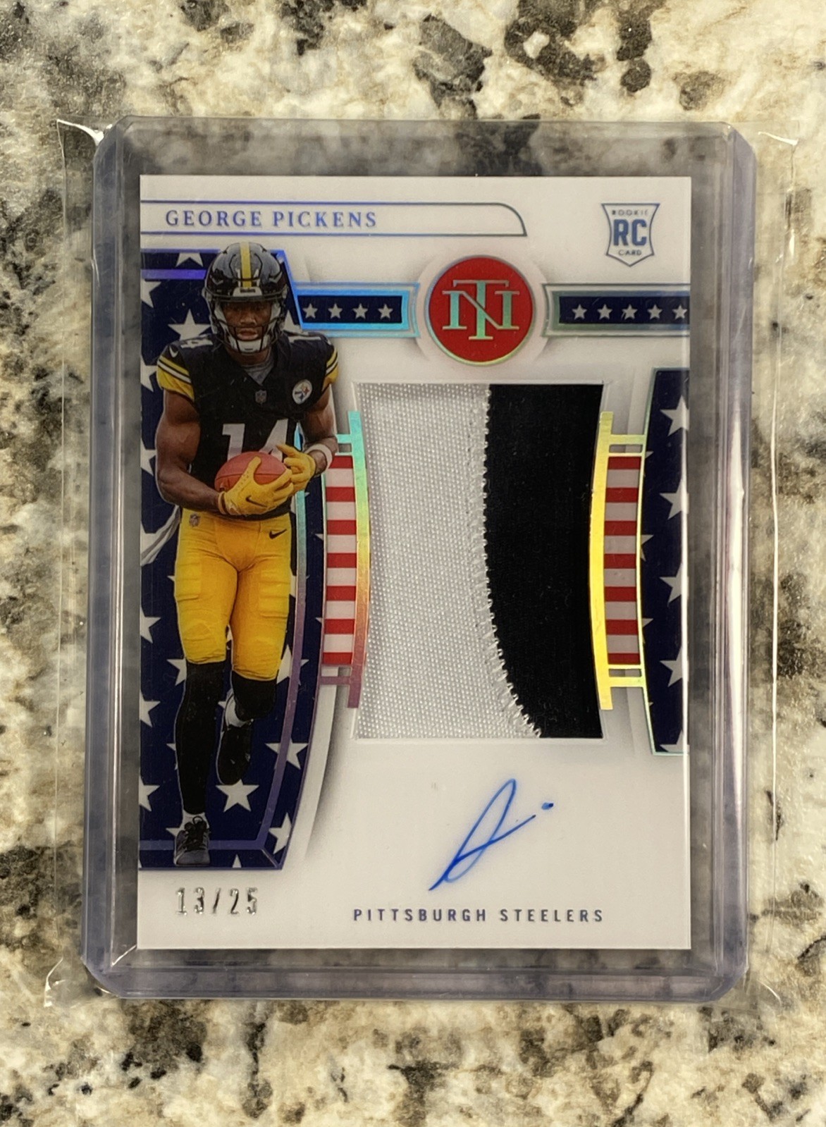 2022 National Treasures George Pickens Stars And Stripes RPA /25 #172 RC Auto