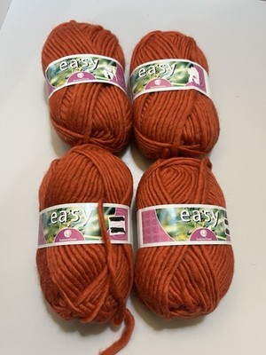 SandnesGarn EASY Yarn ORANGE 3619 100% Merino Wool 50gr ea. Set of 4