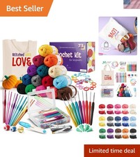 Perfect Crochet Kit for Beginners and Kids: 1500 Yards Yarn  21 Tools Included