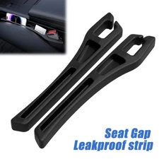 2X Black Car Side Seat Gap Filler Organizer w/ Phone Holder for Prevent Falling