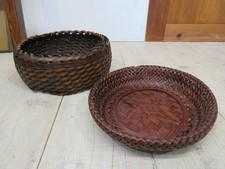 2 Sets Bambusk&ouml;rbe von Tea Farmer's, W10 Zoll alt gebraucht japanisch Vintage