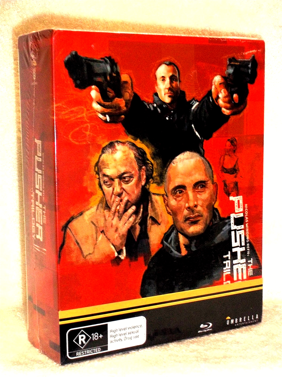 The Pusher Trilogy (Blu-ray, 2023, 3-Disc) NEW Nicolas Winding