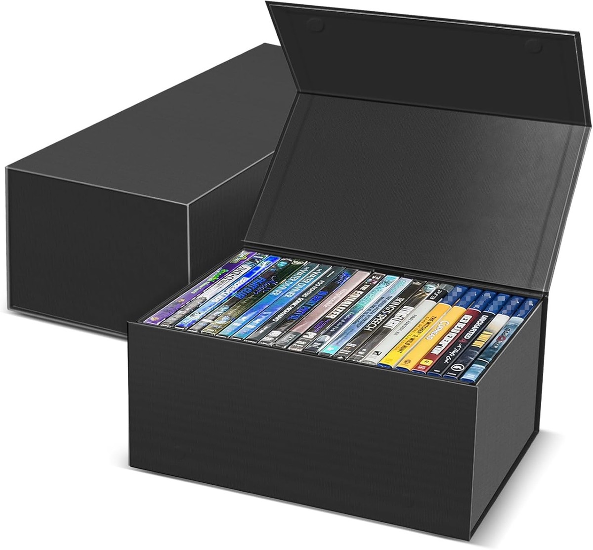2 Pack Blu Ray DVD Storage Box for Steelbook Storage, Movie