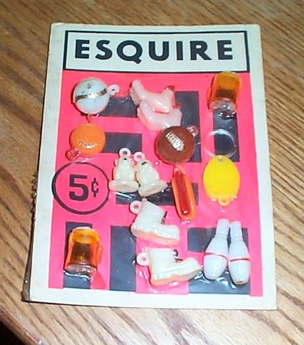 Vintage display card 5c charms Esquire #jd541