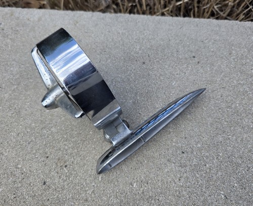 1950s Yankee Side Rear View Mirror Tri-Bar Chrome Metal Car Part # 40100
