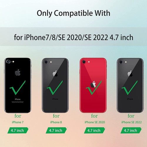 Funda protectora a prueba de golpes para iPhone 7 8 Plus SE 2022 + protector de pantalla de vidrio - Imagen 2 de 7