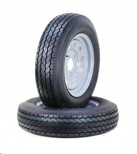 2 Free Country Trailer Tire Rim ST205/75D15 6-Ply C 107L 5 Lug x 4.5" Silver Mod
