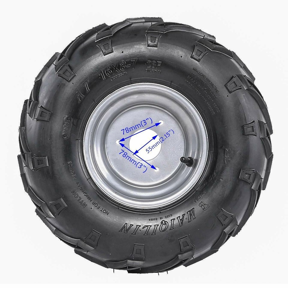 Jante ATV 7 Pouces Alliage Aluminium 3 Trous 16x8.00-7 – Pour Quad, Go-Kart, Dirt Bike