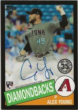 2020 Topps Series 1 ALEX YOUNG 1985 Topps Autograph Auto BLACK /199 Diamondbacks