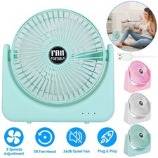 Adjustable Speeds Mini Fan Desktop Table Quiet Cooling Fan Plug In Fan Portable