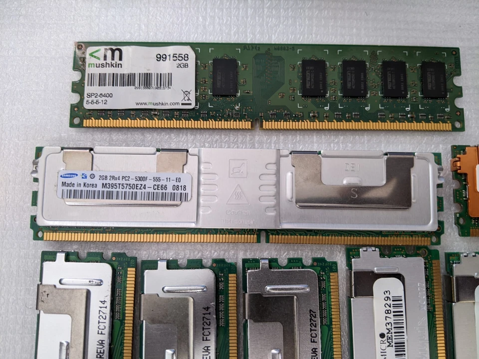 Lote de 22 GB de (11) X 2 GB Hynix 2RX4 PC2-5300F-555-11 ~ DDR2 RAM de servidor y 6 piezas Foto 4 de 4
