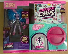 ✅ CAPSULE CHIX, shimmer surge collection 2 doll pack, sealed