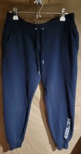 Tommy Hilfiger Sport Large Womens Blue Soft Knit Logo Stretchy Jogger Pants Navy