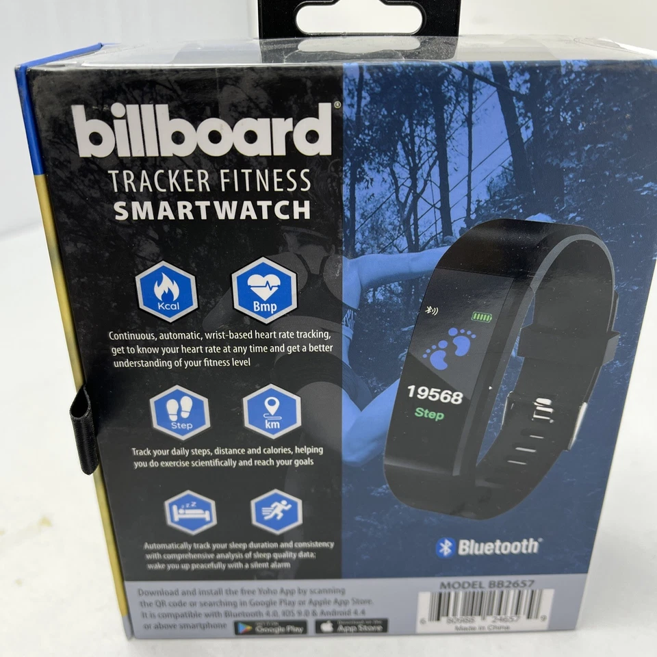 Juego de 2 - BILLBOARD Rastreador Fitness Reloj Inteligente Bluetooth - Negro Modelo BB2657 Foto 4 de 4