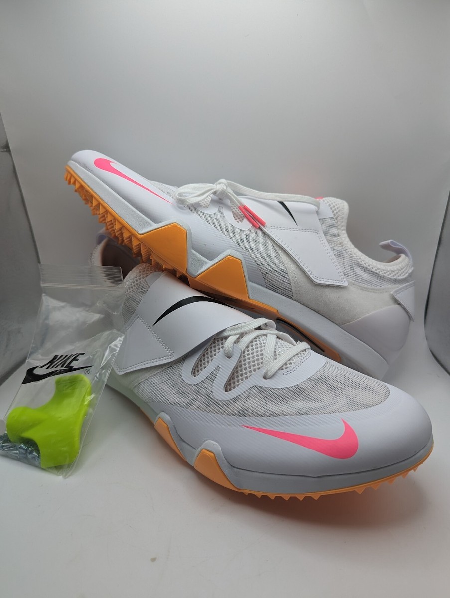 Nike Zoom Pole Vault Elite 3 Track Spikes White Orange Men\'s 14 s-l400.jpg main image 2